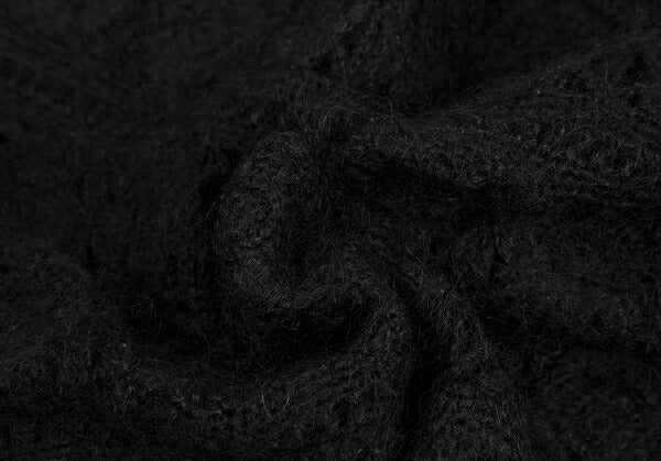 ISSEY MIYAKE I.S. Wool Flower Knit Sweater Black Size M