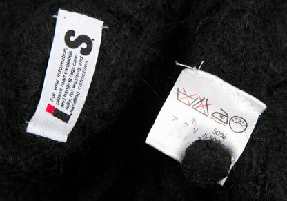 ISSEY MIYAKE I.S. Wool Flower Knit Sweater Black Size M