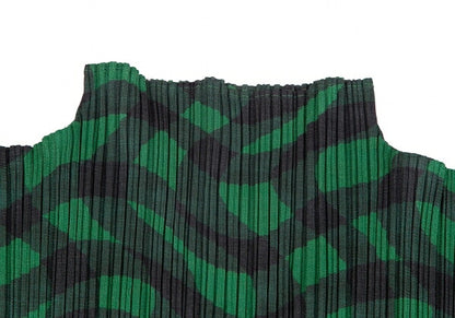 PLEATS PLEASE Pleated Weaving Check Green Black Dress Size 2