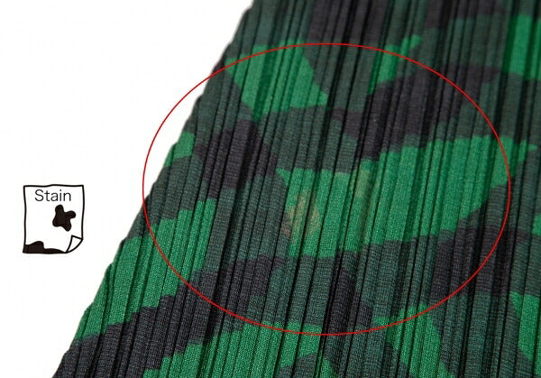 PLEATS PLEASE Pleated Weaving Check Green Black Dress Size 2