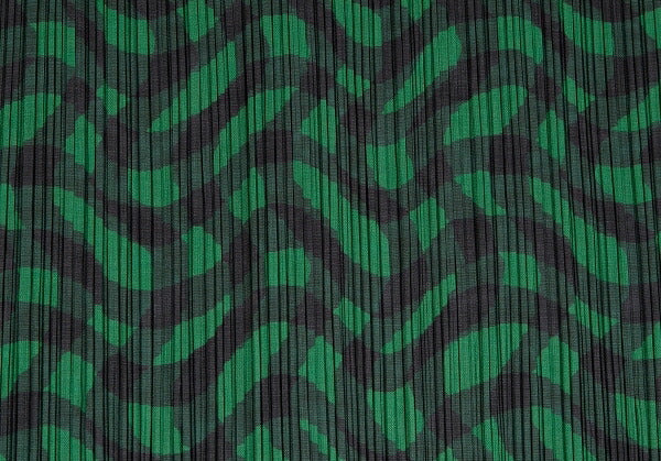 PLEATS PLEASE Pleated Weaving Check Green Black Dress Size 2
