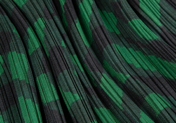 PLEATS PLEASE Pleated Weaving Check Green Black Dress Size 2