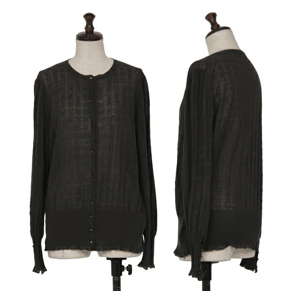 MINA PERHONEN 20SS Cotton Silk Knit Cardigan Gray Size 38