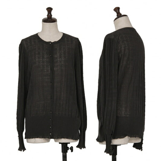 MINA PERHONEN 20SS Cotton Silk Knit Cardigan Gray Size 38