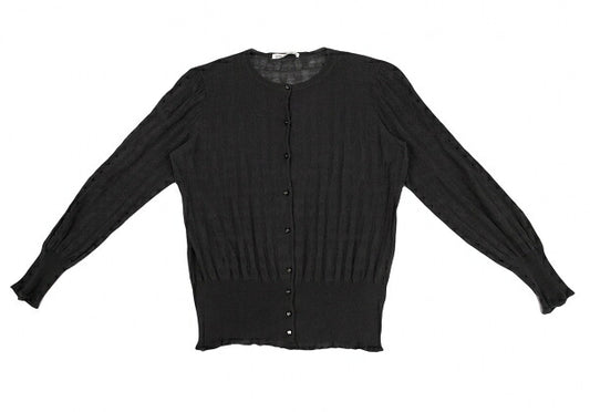 MINA PERHONEN 20SS Cotton Silk Knit Cardigan Gray Size 38