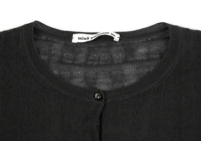 MINA PERHONEN 20SS Cotton Silk Knit Cardigan Gray Size 38