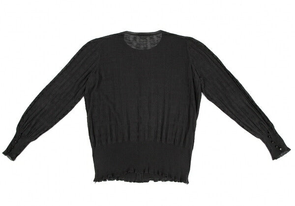 MINA PERHONEN 20SS Cotton Silk Knit Cardigan Gray Size 38