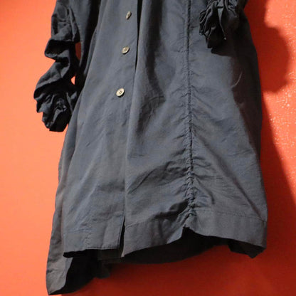 Issey Miyake Blue Asymmetric Cotton Shirt Coat Size 2