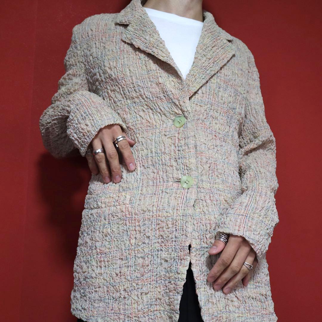 Issey Miyake 91SS Wrinkle Pleated All-Over Print Size M