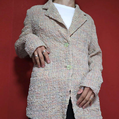 Issey Miyake 91SS Wrinkle Pleated All-Over Print Size M