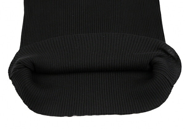 CHANEL Stretch Cotton Rib Tank Top Black Size 36