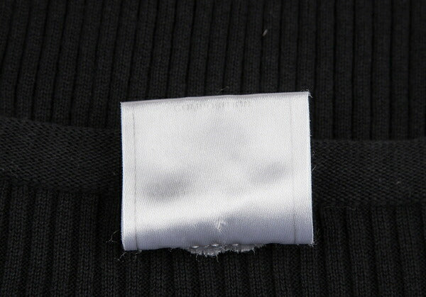 CHANEL Stretch Cotton Rib Tank Top Black Size 36