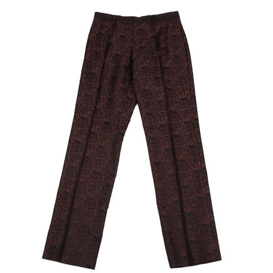 Jean Paul GAULTIER HOMME Damask Jacquard Pants Wine Size 46