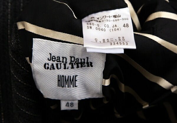 Jean Paul GAULTIER HOMME Herringbone Coat Gray Size 48