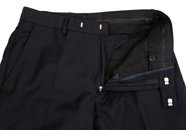 GUCCI Wool Tapered Pants Navy Size M
