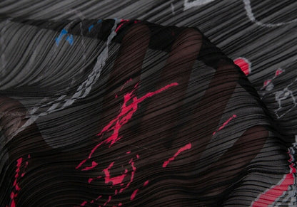 PLEATS PLEASE Graphic Print Scarf Multi