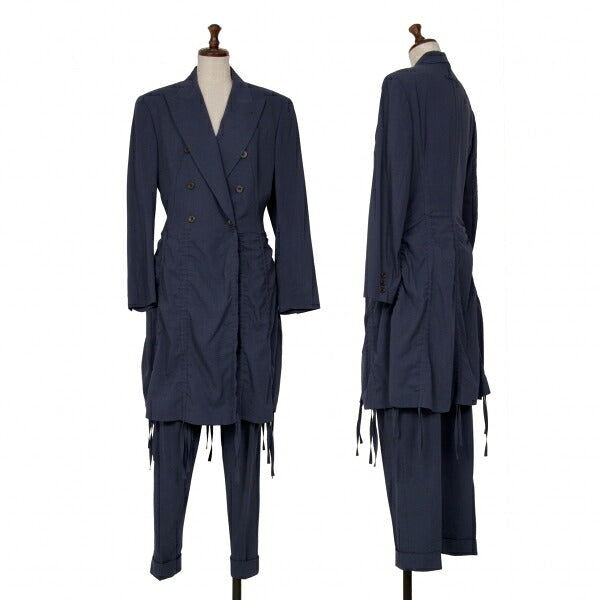 Jean Paul GAULTIER FEMME Wool Double Back Pants Blue Size 42
