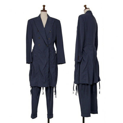 Jean Paul GAULTIER FEMME Wool Double Back Pants Blue Size 42