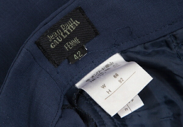 Jean Paul GAULTIER FEMME Wool Double Back Pants Blue Size 42
