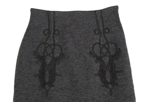 Jean Paul GAULTIER FEMME Embroidered Wool Skirt Gray Size 40