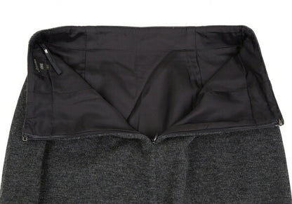 Jean Paul GAULTIER FEMME Embroidered Wool Skirt Gray Size 40