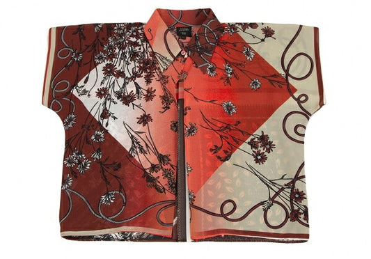 Jean Paul GAULTIER FEMME Scarf Print Shirt Red Size 40