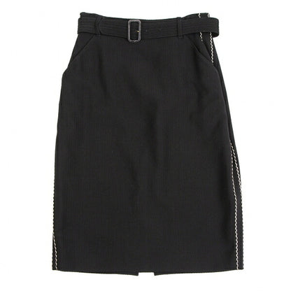 Jean Paul GAULTIER FEMME Piping Belted Skirt Black Size 40