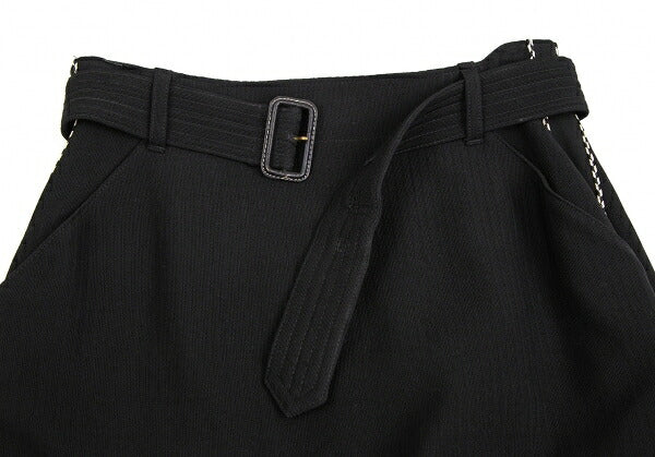 Jean Paul GAULTIER FEMME Piping Belted Skirt Black Size 40
