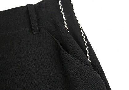 Jean Paul GAULTIER FEMME Piping Belted Skirt Black Size 40