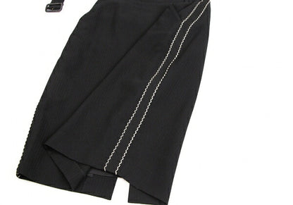 Jean Paul GAULTIER FEMME Piping Belted Skirt Black Size 40