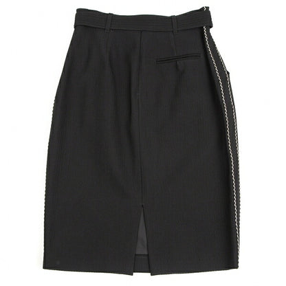 Jean Paul GAULTIER FEMME Piping Belted Skirt Black Size 40