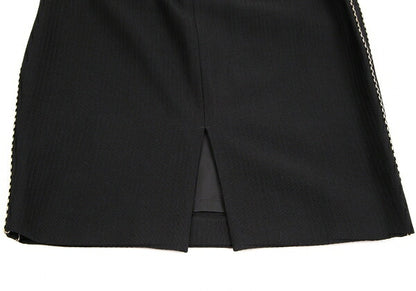 Jean Paul GAULTIER FEMME Piping Belted Skirt Black Size 40