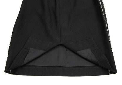 Jean Paul GAULTIER FEMME Piping Belted Skirt Black Size 40