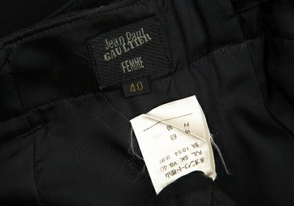 Jean Paul GAULTIER FEMME Piping Belted Skirt Black Size 40