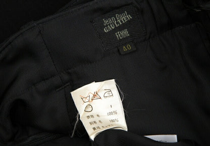 Jean Paul GAULTIER FEMME Piping Belted Skirt Black Size 40