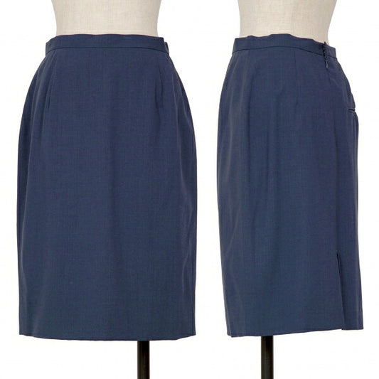 Jean Paul GAULTIER FEMME Wool Slit A-Line Skirt Blue Size 42