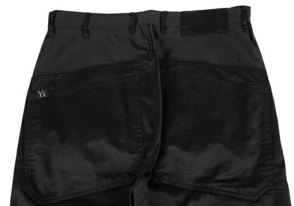 Y's Cotton Glossy Painter Sarouel Pants Black Size 2