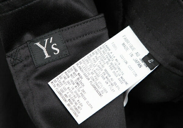 Y's Cotton Glossy Painter Sarouel Pants Black Size 2