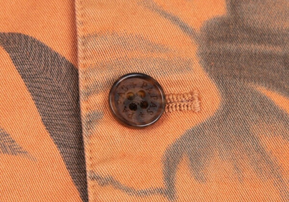Papas Dark Palm Print Cotton Vest Orange Size M
