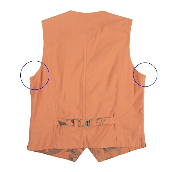Papas Dark Palm Print Cotton Vest Orange Size M