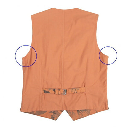 Papas Dark Palm Print Cotton Vest Orange Size M