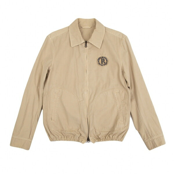 Papas Logo Patch Drizzler Jacket Beige Cotton Size S