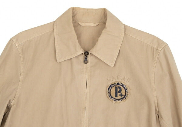 Papas Logo Patch Drizzler Jacket Beige Cotton Size S