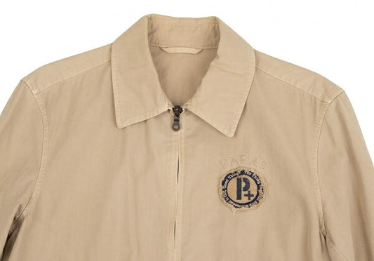 Papas Logo Patch Drizzler Jacket Beige Cotton Size S