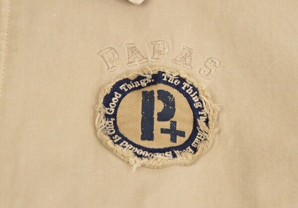 Papas Logo Patch Drizzler Jacket Beige Cotton Size S