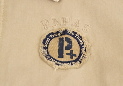 Papas Logo Patch Drizzler Jacket Beige Cotton Size S
