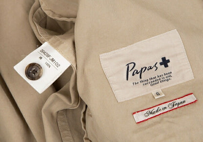 Papas Logo Patch Drizzler Jacket Beige Cotton Size S