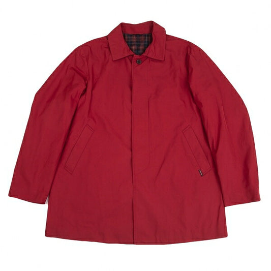 Papas Lining Check Fly Front Short Coat Red Size M