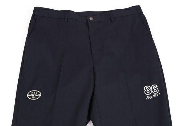 Papas Poly Numbering Tapered Pants Navy Size LL
