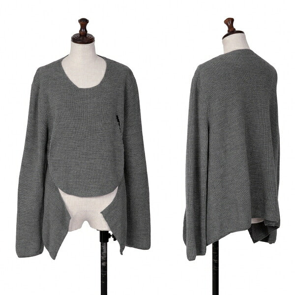 COMME des GARCONS 19AW Cutting Design Sweater Gray Size M
